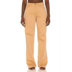 BANANA REPUBLIC Womens High-Rise Straight Pants Size 30/10 Tan Diagonal Seam